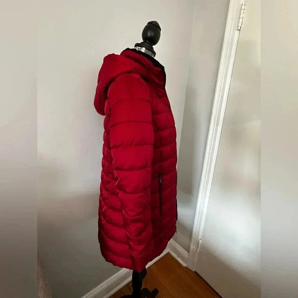 NWOT HFX Women's Heavyweight Quilted Winter Puffer Parka Mid Length. Wine Sz: M - Picture 3 of 16
